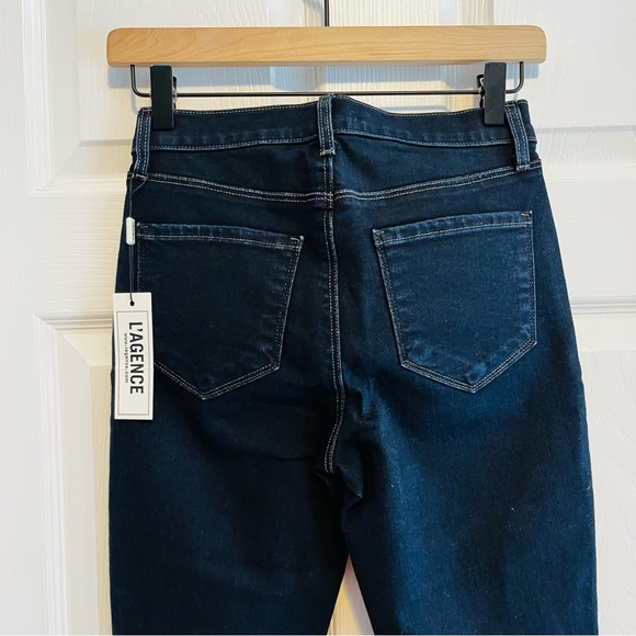 L'AGENCE Margot Mid Rise Skinny Jeans in Midnight NWT 25 - Picture 7 of 12